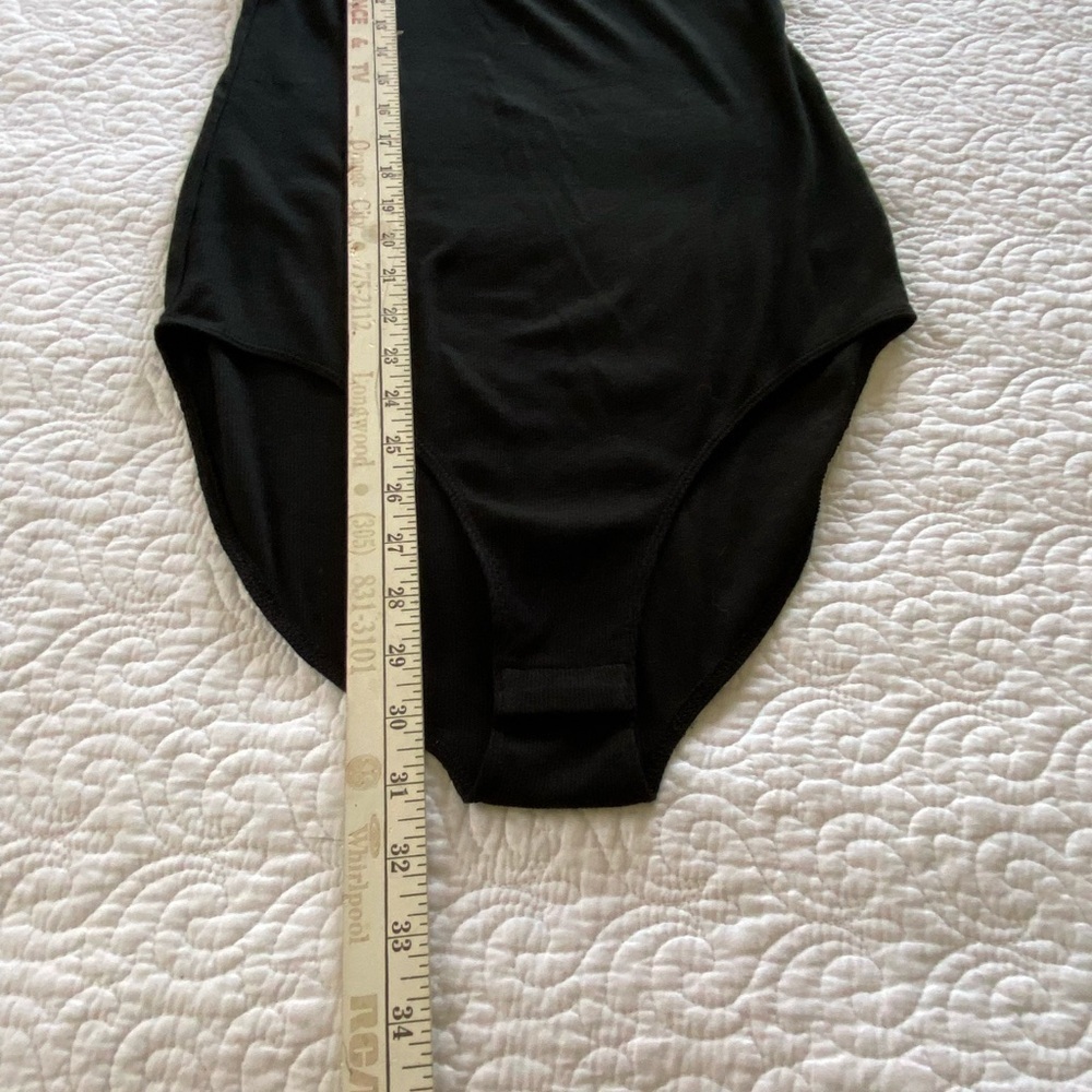 a new day Black Ribbed Sleeveless Tank Top Bodysuit Size Large - Picture 9 of 12